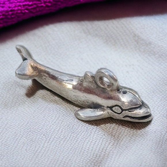 Vintage Jewelry - 🐬 Vintage STERLING Dolphin Charm/Pendant